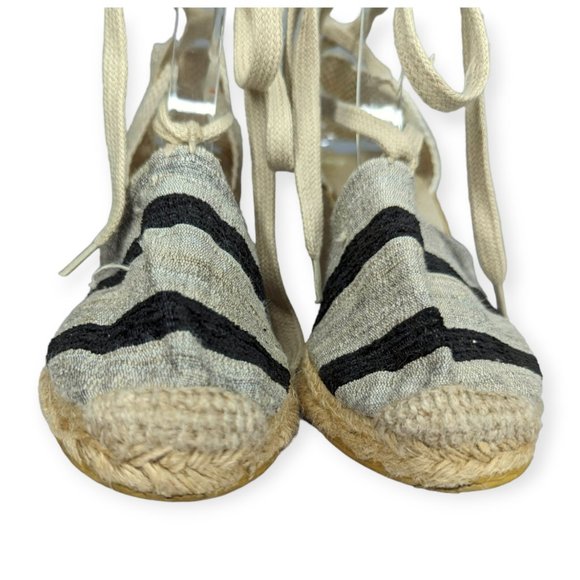 Andre Assous Striped Espadrille Wedges Size 7 - Picture 3 of 15